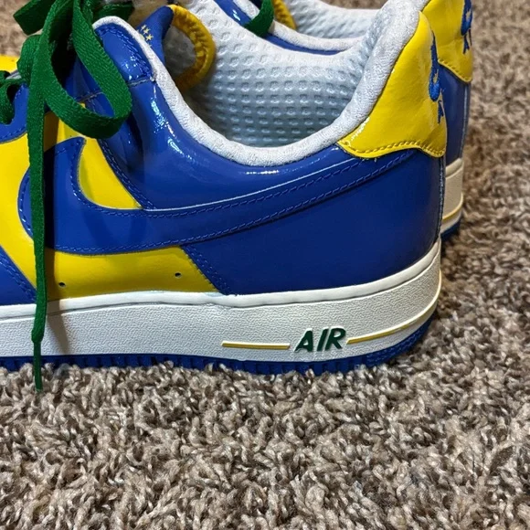 Nike Air Force 1 Blue and Yellow Shoes - Picture 4 of 8
